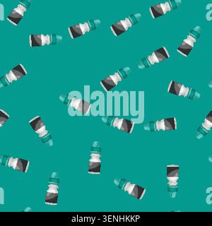 seamless pattern dropper eye drop cartoon. dropper eye drop sign vector Stock Vector