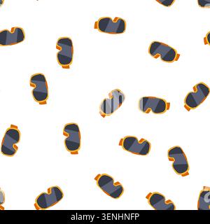 pattern slopes googles ski cartoon. cold adventure, powder snowboarding, alpine resort slopes googles ski sign. seamless symbol vector illustration Stock Vector