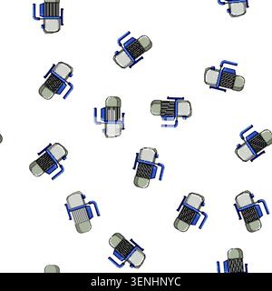 pattern system vacuum pump cartoon. technician industry, gauge water, pressure condition system vacuum pump sign vector Stock Vector
