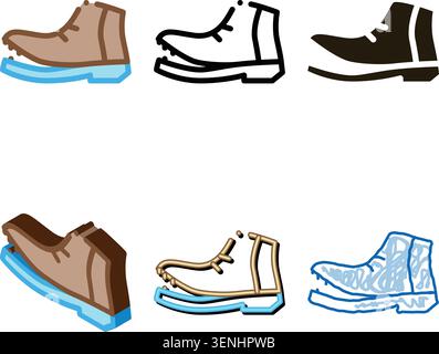 Shoe Torn Sole Icon Vector. Outline Shoe Torn Sole stylized Sign. Isolated Contour Symbol Stock Vector