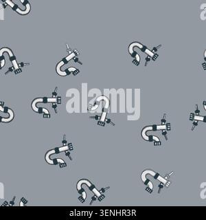seamless pattern maintenance waste drain trap cartoon. cleaning fixture, basin sink, bathroom kitchen maintenance waste drain trap sign vector Stock Vector