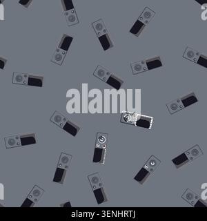 seamless pattern digital dictaphone cartoon. record journalist, sound audio digital dictaphone sign vector Stock Vector