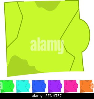 Vintage file folder displaying a distressed texture and a prominent tab on the side, representing themes of organization, archiving, and old documents Stock Vector