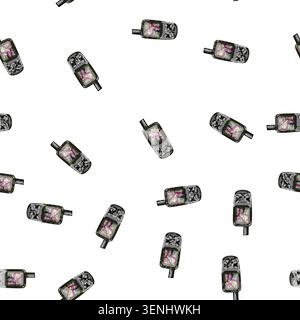 pattern device gandheld gps cartoon. map outdoor, navigator equipment, location positioning device gandheld gps sign vector Stock Vector