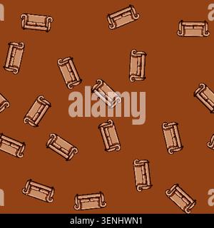 seamless pattern durable couch leather cartoon. luxury comfort, stylish elegant, classic rustic durable couch leather sign vector Stock Vector
