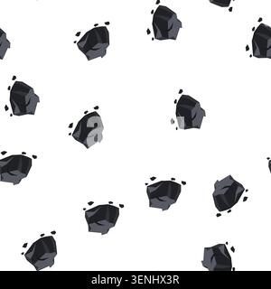 pattern fossil coal ore cartoon. anthracite bituminous, lignite subbituminous, combustion reserves fossil coal ore sign. seamless symbol vector illust Stock Vector