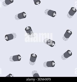 pattern power electric motor cartoon. brushless commutator, rotor windings, magnetic dc power electric motor sign. seamless vector illustration Stock Vector