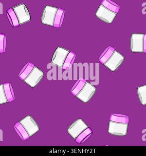 seamless pattern plastic food storage container baby cartoon. silicone leakproof, portion organizer, ecofriendly bpafree plastic food storage containe Stock Vector