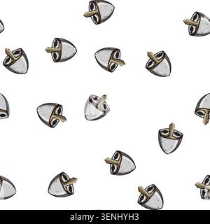 pattern medieval viking helmet cartoon. armor scandinavia, saga raider, seafaring exploration medieval viking helmet sign vector Stock Vector