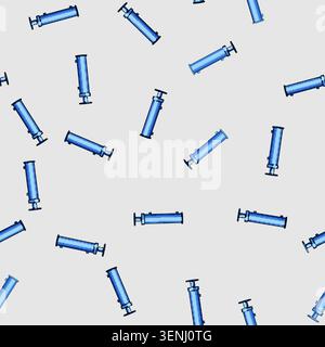 seamless pattern Hydraulic cylinder device featuring a piston and fluid power technology, generating force and motion for various industrial and mecha Stock Vector