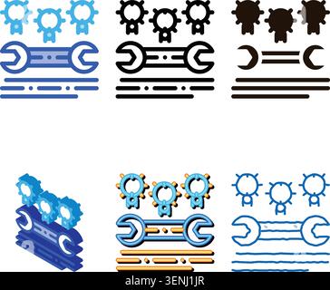 Bug Beetle Coding System Vector Thin Line minimal Icon. Binary Coding System, Data Encryption Linear Pictogram. Engineer Wrench, Programming Languages Stock Vector