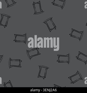 seamless pattern empty folding table cartoon. empty folding table sign vector Stock Vector