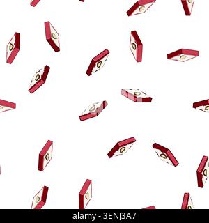 pattern Vibrant illustration presenting a traditional indian sweet bar, featuring a red base topped with a white layer and a single almond, symbolizin Stock Vector