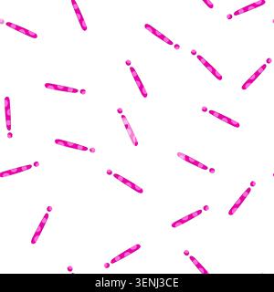 pattern pink exclamation mark symbol with lighter pink polka dots standing on a white background, representing concepts of attention, warning, surpris Stock Vector