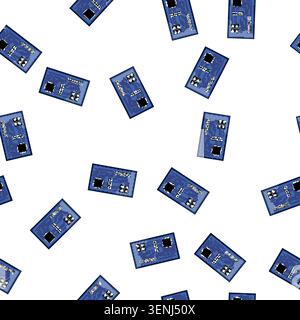 pattern isometric microcontroller cartoon. processor microchip, arduino abstract, pcb motherboard isometric microcontroller sign vector Stock Vector