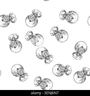 seamless pattern camera web hand drawn vector. computer cam, webcam lens, internet conference, live home camera web sketch illustration Stock Vector
