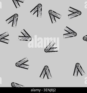 seamless pattern house ruler builder cartoon. house ruler builder sign vector Stock Vector