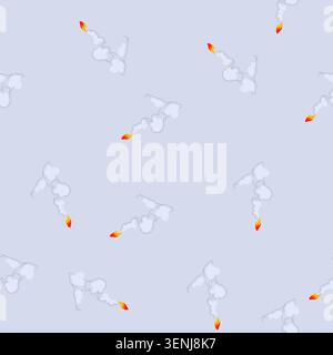 pattern plume rocket smoke trail cartoon. trajectory boost, energy thrust, science technology plume rocket smoke trail sign. seamless vector illustrat Stock Vector