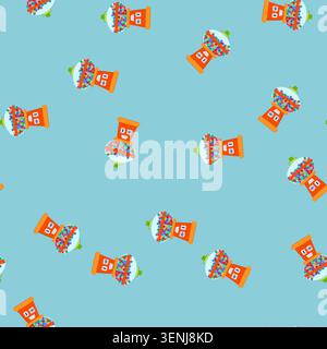 pattern cute bubblegum machine cartoon. container retro, old sweet, coin dispense cute bubblegum machine sign. seamless vector illustration Stock Vector