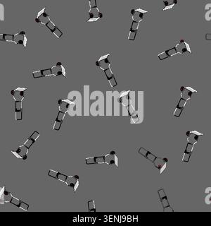 seamless pattern warehouse hand cart cartoon. logistics storage, transport mobility, equipment ling warehouse hand cart sign vector Stock Vector