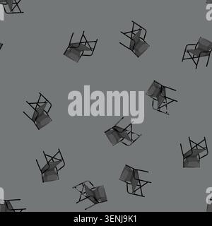 seamless pattern camp folding chair cartoon. camp folding chair sign vector Stock Vector