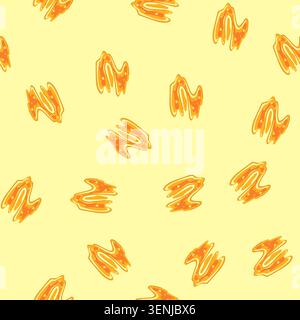 pattern basalt lava puddle cartoon. igneous molten, crust fissure, caldera pyroclastic basalt lava puddle sign. seamless vector illustration Stock Vector