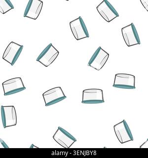 pattern stackable glass food storage container cartoon. microwaveable dishwasher, freezer bpafree, sustainable versatile stackable glass food storage Stock Vector