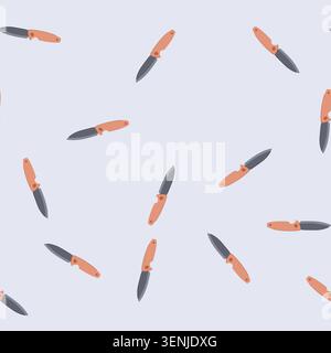 pattern survival knife camping cartoon. blade stainless, sharp steel, pocket cut survival knife camping sign. seamless vector illustration Stock Vector