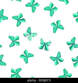 pattern elephant origami animals cartoon. frog swan, fox rabbit, fish turtle elephant origami animals sign vector Stock Vector