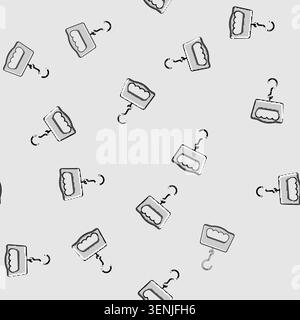 seamless pattern Handheld luggage scale with hook and handle for weighing suitcases before travel, portable and accurate tool to check baggage weight, Stock Vector