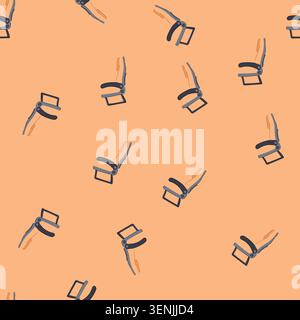 pattern recline seat airplane cartoon. cushion tray, armrest headrest, economy business recline seat airplane sign. seamless vector illustration Stock Vector