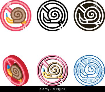 Crossed Snail Icon Vector. Outline Crossed Snail Sign. Isolated diversity Contour Symbol Stock Vector