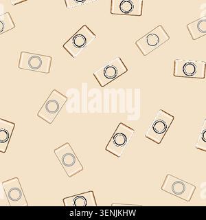 seamless pattern usb power bank wireless cartoon. qi technology, smartphone device, travel backup usb power bank wireless sign vector Stock Vector