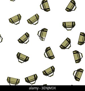 pattern Object representing travel, adventure, and organization, ideal for carrying personal belongings, sports gear, or essentials for a journey on a Stock Vector