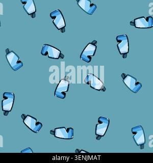 seamless pattern snow goggles ski cartoon. winter protection, eyewear lens, anti fog snow goggles ski sign vector Stock Vector