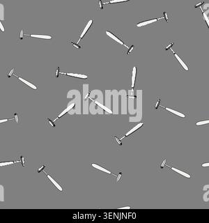 seamless pattern tool reflex hammer cartoon. examination healthcare, instrument testing, response assessment tool reflex hammer sign vector Stock Vector