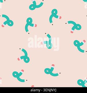 pattern curved pencil representing creativity, flexible thinking, and artistic freedom, useful for concepts involving ideas, innovation, education, an Stock Vector