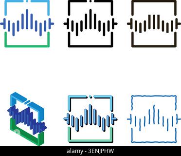 Wireless Sensor Voice Control variants Icon Vector Thin Line. Contours Stock Vector