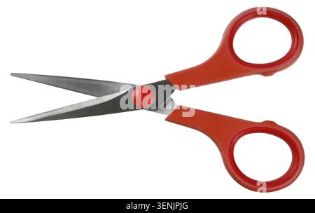 Open scissors isolated on white background Stock Photo