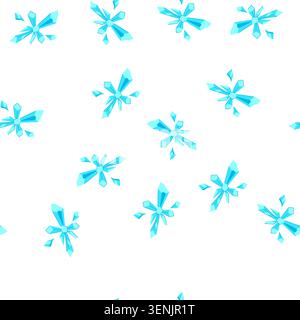 pattern ice blast design of radiating blue frozen crystals forming a dynamic, fragmented explosion of shattering elements around a bright central core Stock Vector