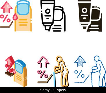 nail water percent icon vector. nail water percent range sign. color symbol Stock Vector
