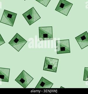 seamless pattern resistor circuit board cartoon. capacitor transistor, trace layout, etching fabrication resistor circuit board sign vector Stock Vector
