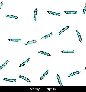 pattern Hydraulic cylinder, an essential mechanical component, generating linear force and movement, integral for engineering, construction, and autom Stock Vector