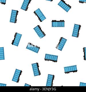 pattern bulk coal wagon cartoon. shipment supply, energy resource, infrastructure logistics bulk coal wagon sign vector Stock Vector