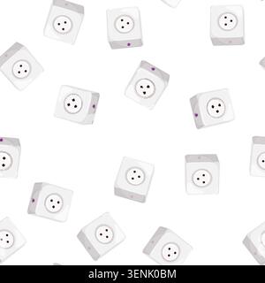 pattern energy smar plug cartoon. energy smar plug sign vector Stock Vector
