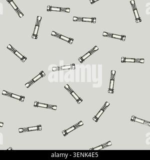 seamless pattern Expansion bolt featuring a hex head and expanding sleeve, designed for secure fastening into hard materials, providing strong anchori Stock Vector