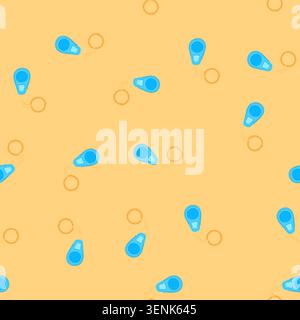 pattern blank ring keychain cartoon. round label, metal key blank ring keychain sign. seamless vector illustration Stock Vector