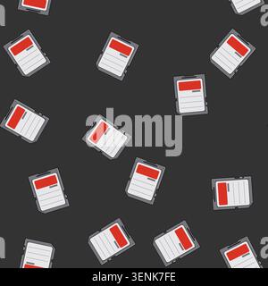 seamless pattern class sd card cartoon. format gigabyte, terabyte read, write transfer class sd card sign vector Stock Vector