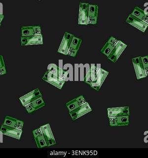 seamless pattern etching circuit board cartoon. fabrication multilayer, substrate vias, silkscreen copper etching circuit board sign vector Stock Vector