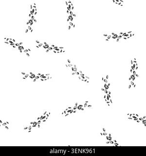 seamless pattern oatmeal oat flakes hand drawn. bowl cereal, porridge breakfast, healthy blueberry, food s, fruit muesli oatmeal oat flakes black sket Stock Vector
